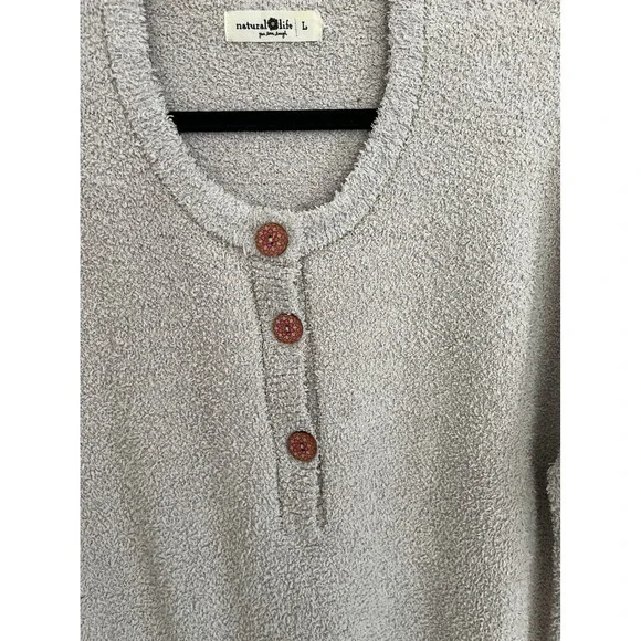 Natural Life Cozy Up Dress Fleece Long Sleeve Beige Size Large - Picture 4 of 8